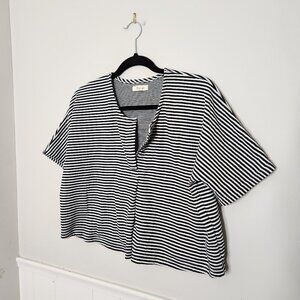 Striped Black and White Women's Top